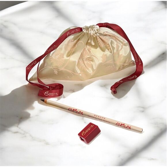 Bésame Cosmetics Brown Masterliner Eye Liner + Sharpener + Satin Bag - Picture 1 of 10